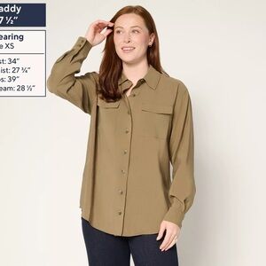 Martha Stewart Olive Button-Down Shirt
